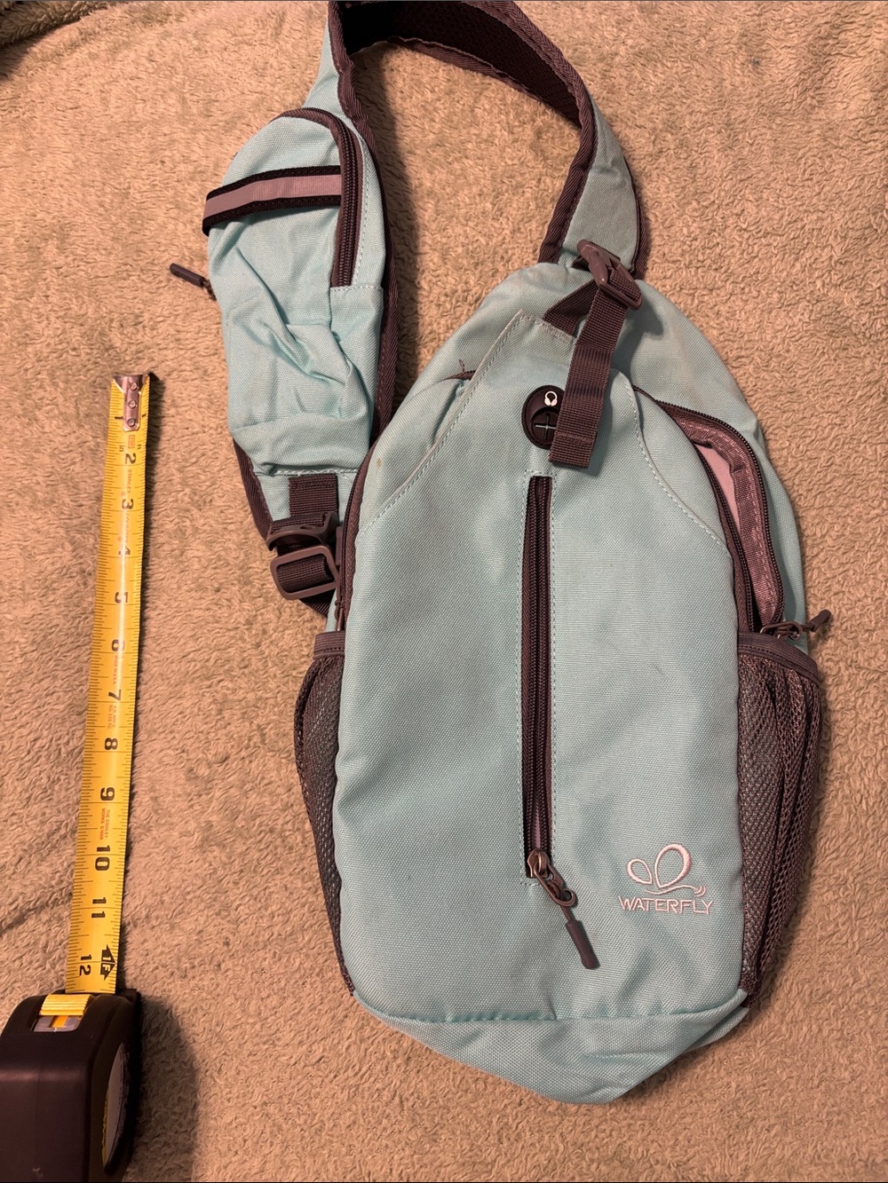 Waterfly Light Blue Sling Shoulder Bag - Casual Crossbody